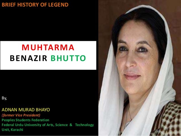 essay on mohtarma benazir bhutto